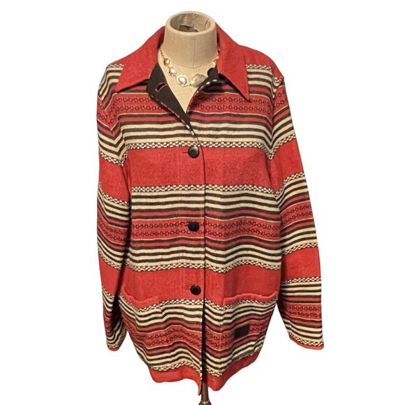 VTG Ralph Lauren Jacket Womens Medium Red Safari Outfitters Southwestern Barn